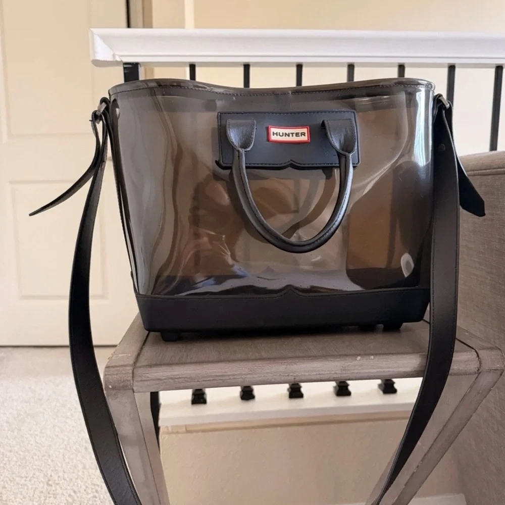 Hunter Black Transparent Shoulder Bag - Picture 1 of 8